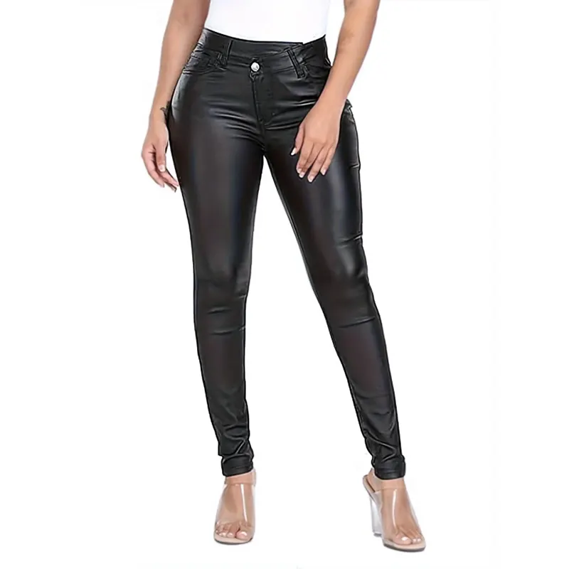 Helsæson stretchy skinny PU læderbukser