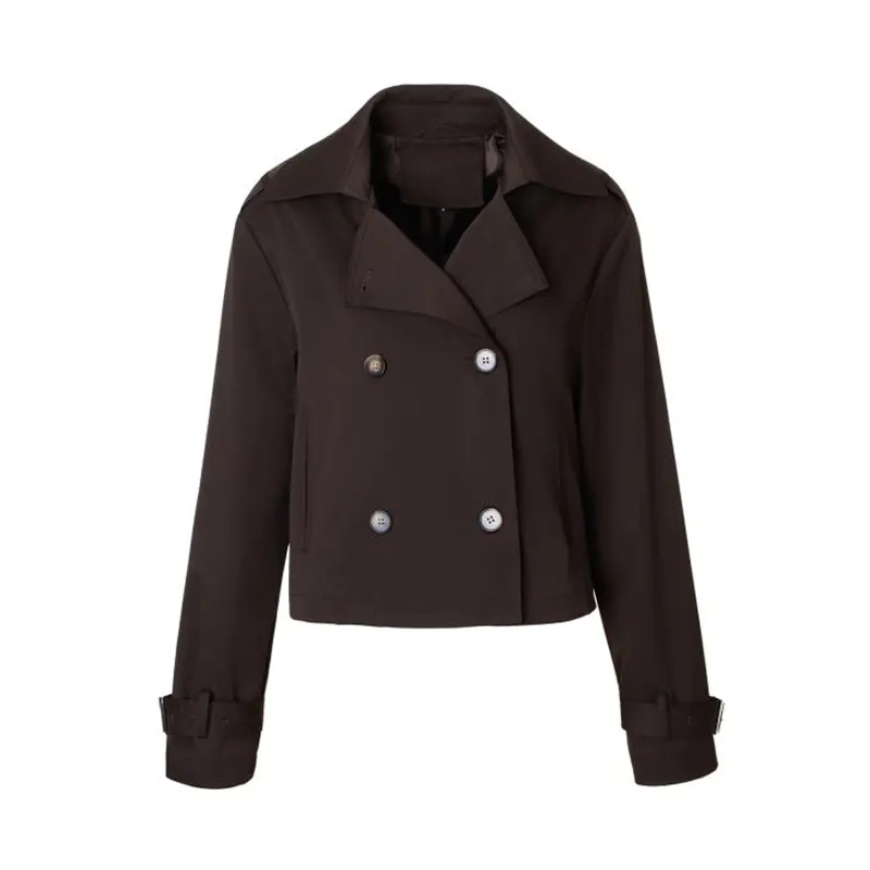 Kort afskåret blazer-stil trench-jakke med skræddersyet revers